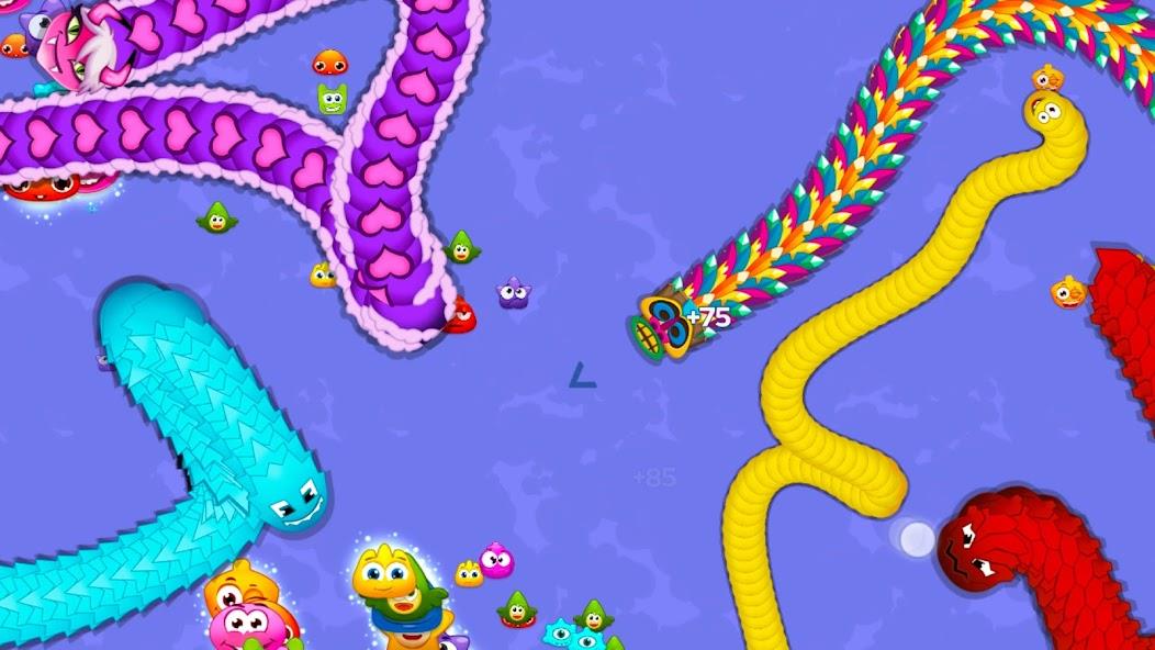 Worm Hunt - Snake game iO zone Mod Ảnh chụp màn hình 1