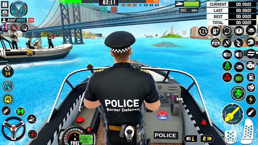 Police Boat Chase Crime Games Скриншот 0