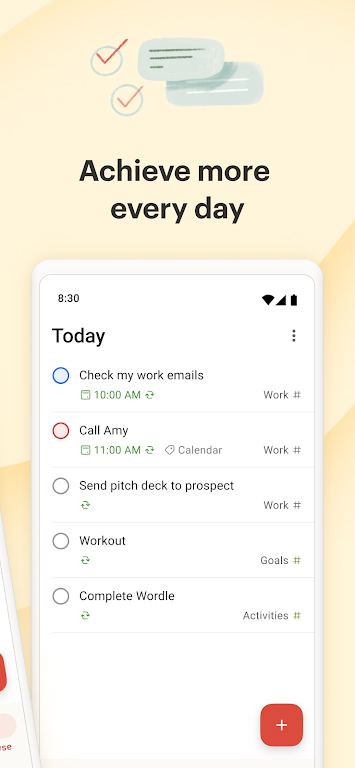 Todoist ဖန်သားပြင်ဓာတ်ပုံ 1